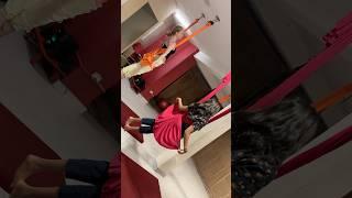 New aerial yoga trick “skirt” with different types of hammock   | Fly yoga class #shortvideo