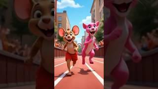 Mouse vs Panther – The Ultimate Cartoon City Race #cute #shorts #viral #funny #mouse #panther