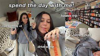 chill day in my life! (cleaning, reading, barnes trip, drive w/ me + more)