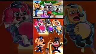SHERIFF LABRADOR EXE vs DOBIE EXE vs SHERIFF PAPILLON EXE x Coffin Dance | #492 Tiles Hop #shorts