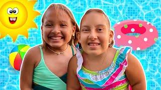 Maria Clara in a Fun Dream at the Pool with Carol (ft Gatinha das artes) - Família MC Divertida