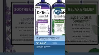 Dr Teal's Epsom Salt Foaming Bath, Lav & Eucalyptus, 34 fl oz (2 Pack)