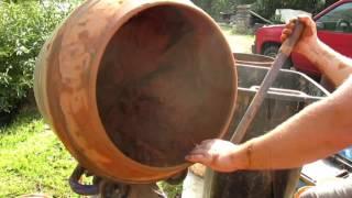 Mixing Cob or Earthen Plaster with a Cement Mixer