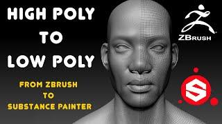 HOW TO EXPORT FROM ZBRUSH TO SUBSTANCE PAINTER  HIGH POLY TO LOW POLY BAKING (BEGINNERS TUTORIAL)