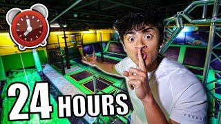 24 HOUR OVERNIGHT CHALLENGE in TRAMPOLINE PARK!