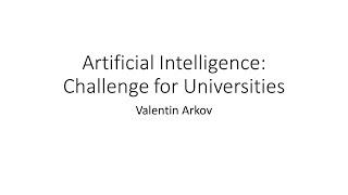 Artificial Intelligence - Challenge for Universities