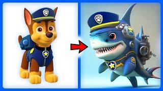  PAW PATROL all characters as SHARK 