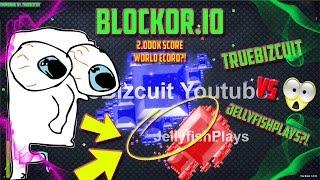 NEW .IO GAME: BLOCKOR.IO "TrueBizcuit VS JellyfishPlays" (WORLD RECORD) Gameplay HD