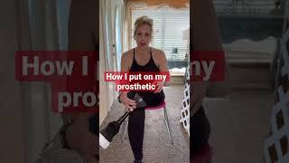 Below knee amputee putting on my prosthetic #amputee #prosthetics #prostheticleg #amputeelife