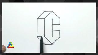 How to Draw 3D Letter C | Plain Sheet