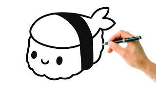 Drawing Cute Sushi Step-By-Step Guide For Kids Tutorial Draw & Color