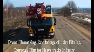 Aerial videography with drone, Corporate FILM Heavy Trucks 30 KM from Moscow