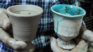 Pythagoras cup - making a Pythagoras cup on the pottery wheel