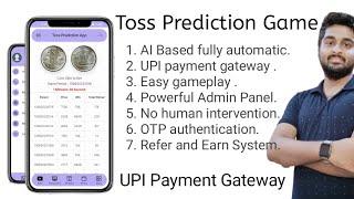 Create a toss Prediction app , toss game development , how to build a toss app with UPI gateway