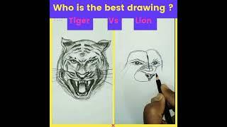 Tiger Vs Lion drawing #shorts