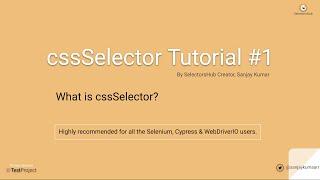 cssSelector Tutorial#1: What is cssSelector?