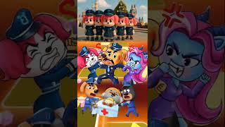 LABRADOR EXE vs DOBIE EXE vs SHERIFF PAPILLON EXE x Coffin Dance | #619 Tiles Hop #shorts