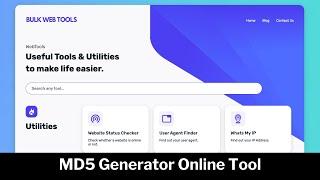 MD5 - Online generator md5 hash | Online Web Tools | bulkwebtools.io