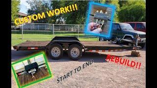 Blue Line Garage - Large Trailer Rebuild With Winch! Custom Wiring! Custom Cargo Box! Start to End!