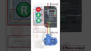 VFD - Variable frequency drive 3 Wire Connection. VFD Reverse forward connection by push button