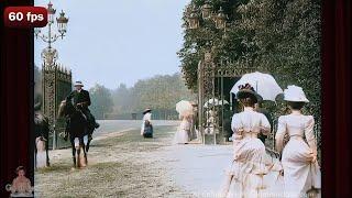 A Walk in the Park - c.1900 | Bois de Boulogne Paris - Colorised w/ Sound