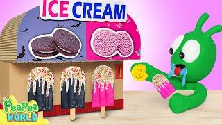 Pea Pea And Black Pink Oreo Ice Cream Vending Machine  Cartoon For Kids  Pea Pea World