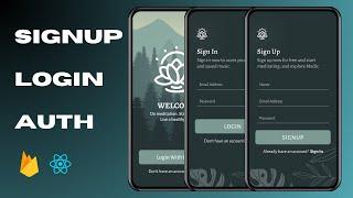 Welcome, Login and Signup Screens With Firebase Authentication in React Native (Firebase V10)
