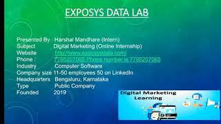 Digital Marketing Internship Program of Exposys Data Labs'