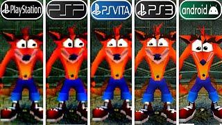 Crash Bandicoot 2 Cortex Strikes Back | PS1 vs PSP vs Vita vs PS3 vs Android | Graphics Comparison