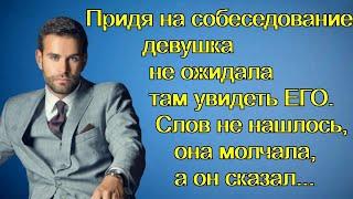 Придя на собеседование девушка не ожидала там увидеть ЕГО.Слов не нашлось, она молчала, а он сказал