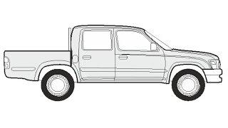 How to Draw a Toyota Hilux Double Cab / Как нарисовать Toyota Hilux Double Cab