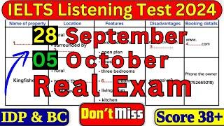 IELTS LISTENING TEST 28 SEPTEMBER & 05 OCTOBER 2024 WITH ANSWERS | IELTS LISTENING | IDP & BC