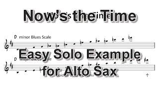 Now's the time by Charlie Parker - Easy Solo Example for Alto Sax