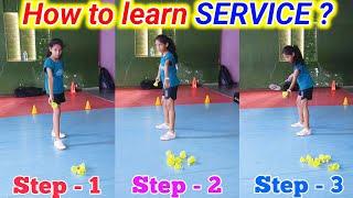 How to learn Badminton Service ? Kids Badminton | Beginners | Tips & Tricks