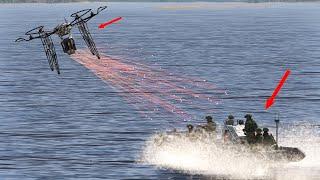 Drone footage shows ambush on Russian Patrol Boats | MilitarY SimulatoR - ARMA 3: MILSIM GAMEPLAY