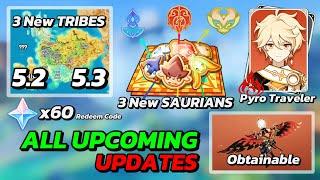 60 PRIMO CODE | 5.2 & 5.3 NEW TRIBES | NEW SAURIANS | PYRO TRAVELER | WIND GLIDER - Genshin Impact