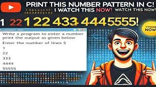 C Programming Tutorial: Print a Number Pattern Using Loops