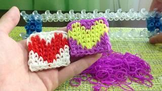 Сердце Фреска из резинок на станке Rainbow Loom