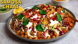 How To Make Quick And Easy Samosa Chaat Recipe|Samosa Chana Chaat|Pakistani Street Food Samosa Chaat