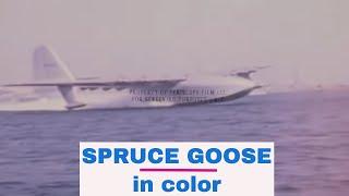 COLOR FOOTAGE OF HOWARD HUGHES' SPRUCE GOOSE FLIGHT 1947 34620