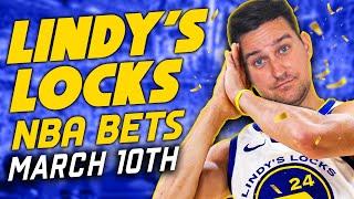 NBA Picks for EVERY Game Monday 3/10 | Best NBA Bets & Predictions | Lindy's Leans Likes & Locks