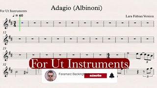 Adagio (Albinoni) - Lara Fabian -No Copyright Play Along for Vocal, Flute, Oboe, Violin -Sheet Music