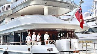 DISEMBARKATION OF GUESTS IN LADY MARINA YACHT IN PORT HERCULES MONACO @archiesvlogmc