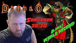 INSANE Diablo Hardcore Speedrun with Sorcerer in 30 Minutes! [INSANE]