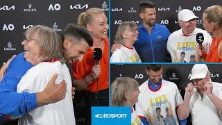  WHOLESOME INTERVIEW! Novak Djokovic meets superfan 20 years later at the Australian Open! ️