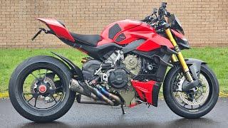 Ducati Streetfighter V4S in red || raw sound Akrapovic exhaust || North Harbour Motorcycles