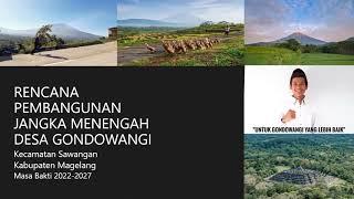 RENCANA PEMBANGUNAN JANGKA MENENGAH DESA GONDOWANGI 2022-2027