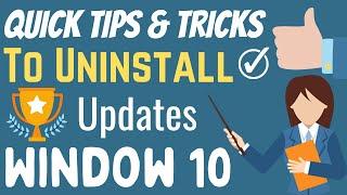 Quick Tips & Trick: How to Uninstall Updates on window 10 | eTechniz.com 