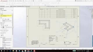 Cut list Table Weldment SOLIDWORKS