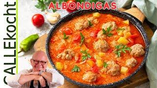 Hackbällchen in Tomatensoße. Albondigas Rezept typisch von Mallorca!